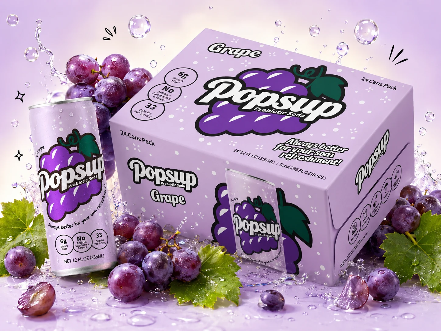 POPSUP Grape 24 Pack box concept