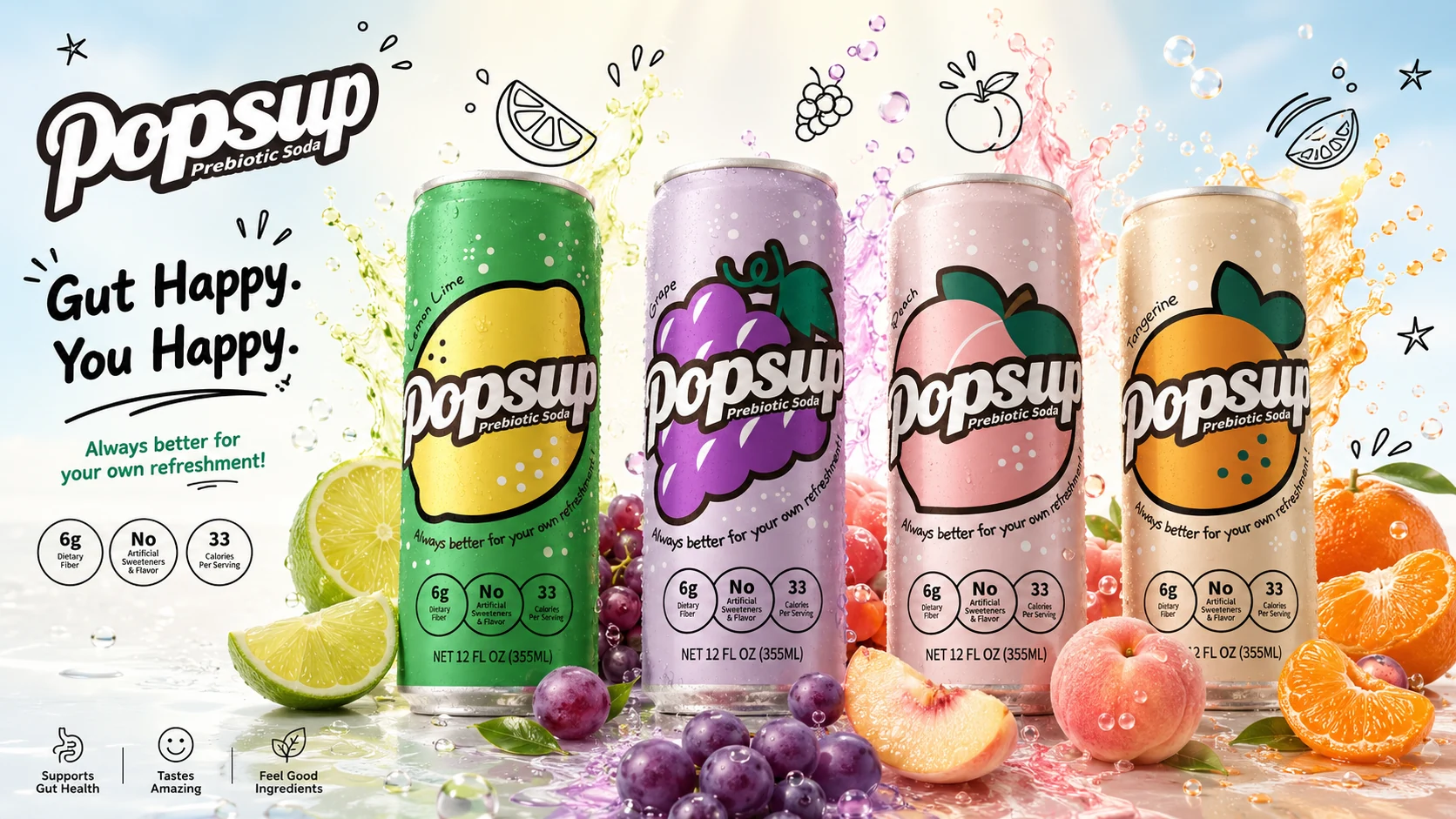 Four POPSUP cans