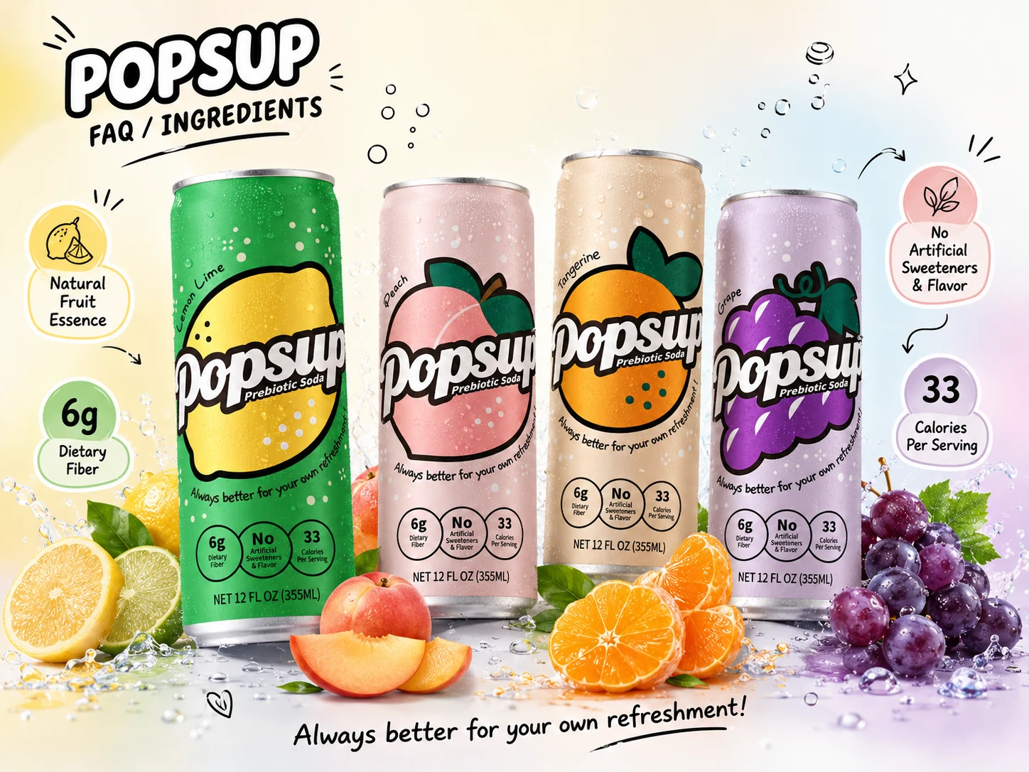 POPSUP cans with fruit-forward ingredients