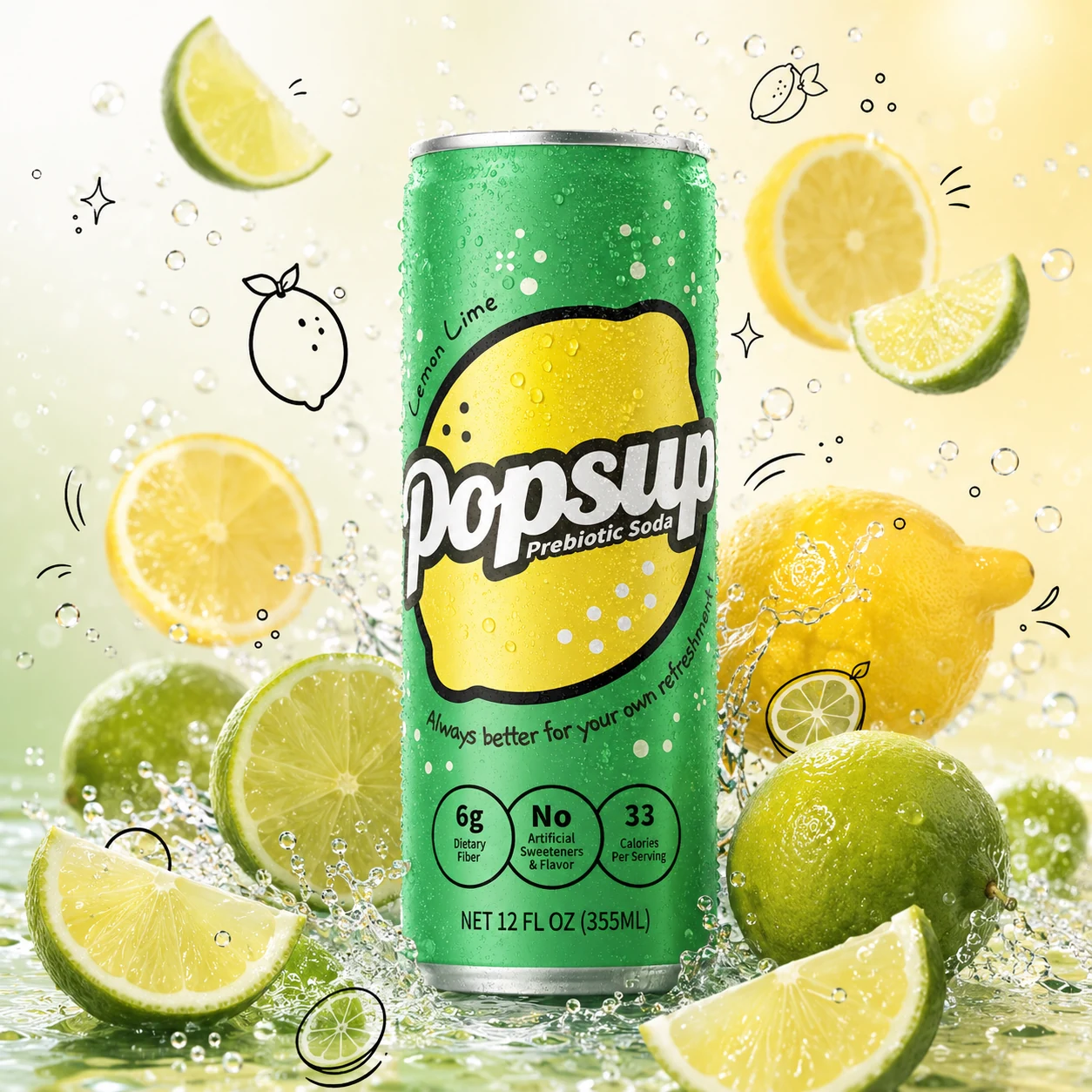 POPSUP Lemon Lime can