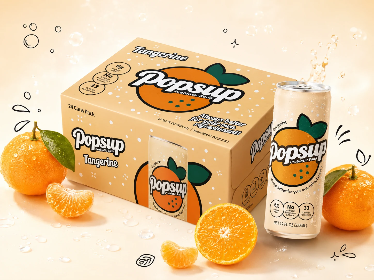 POPSUP Tangerine 24 Pack box concept